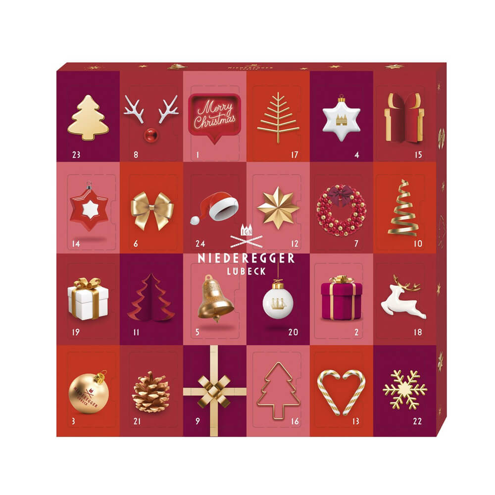 Niederegger Mini Glamour Advent Calendar Filled Marzipan Specialities 168g